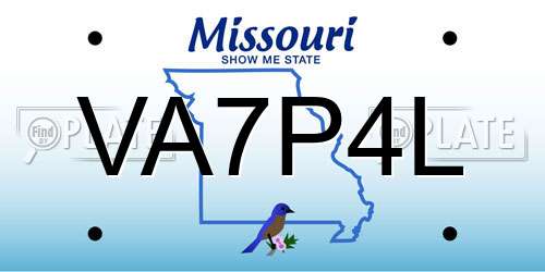VA7P4L Missouri License Plate