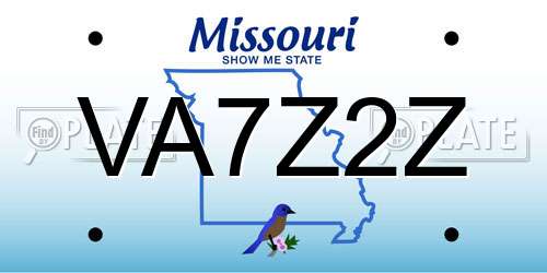 VA7Z2Z Missouri License Plate
