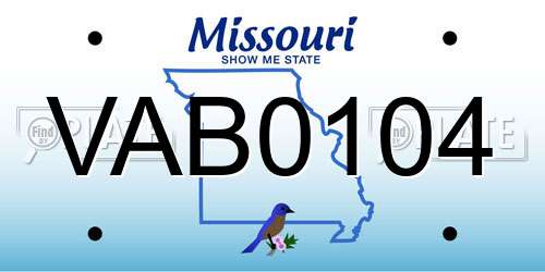 VAB0104 Missouri License Plate