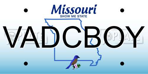 VADCBOY Missouri License Plate