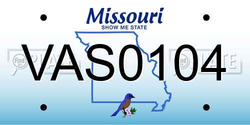 VAS0104 Missouri License Plate