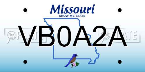 VB0A2A Missouri License Plate
