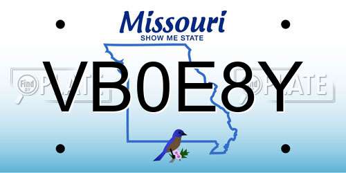 VB0E8Y Missouri License Plate