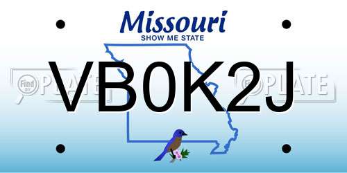 VB0K2J Missouri License Plate