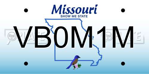 VB0M1M Missouri License Plate