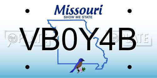 VB0Y4B Missouri License Plate