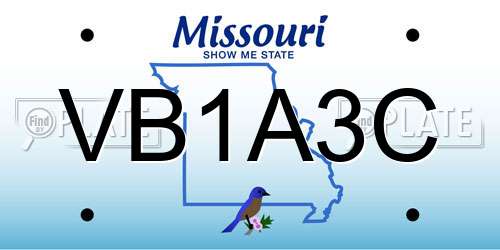 VB1A3C Missouri License Plate