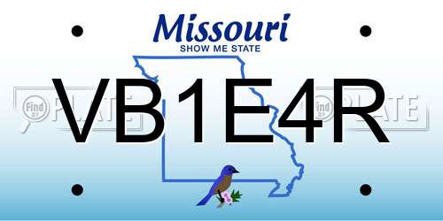 VB1E4R Missouri License Plate