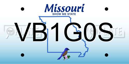 VB1G0S Missouri License Plate