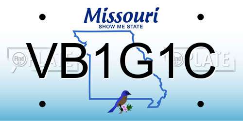 VB1G1C Missouri License Plate