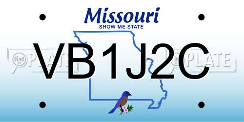 VB1J2C Missouri License Plate