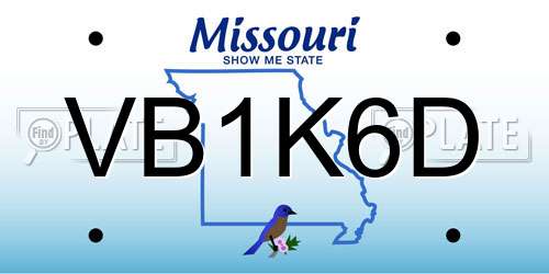 VB1K6D Missouri License Plate