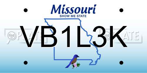 VB1L3K Missouri License Plate