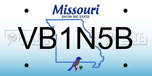 VB1N5B Missouri License Plate