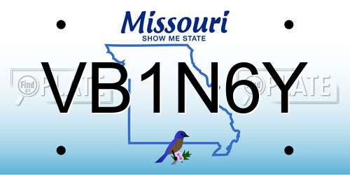 VB1N6Y Missouri License Plate