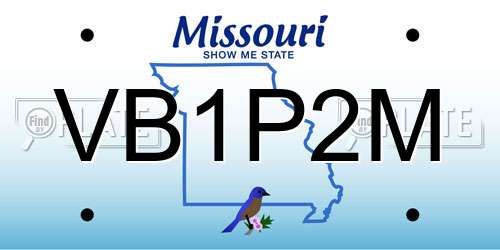 VB1P2M Missouri License Plate