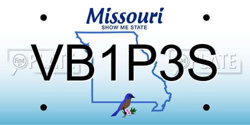 VB1P3S Missouri License Plate