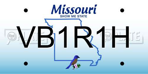 VB1R1H Missouri License Plate