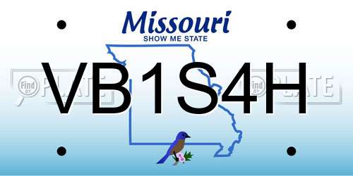 VB1S4H Missouri License Plate