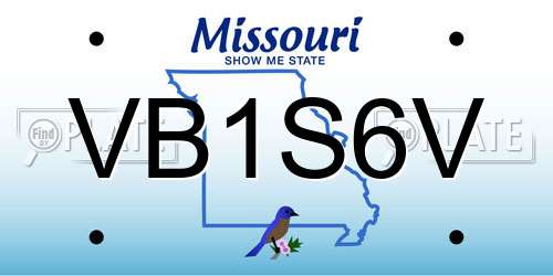 VB1S6V Missouri License Plate