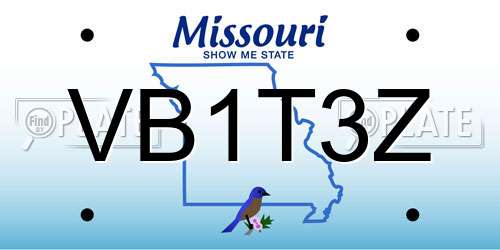 VB1T3Z Missouri License Plate