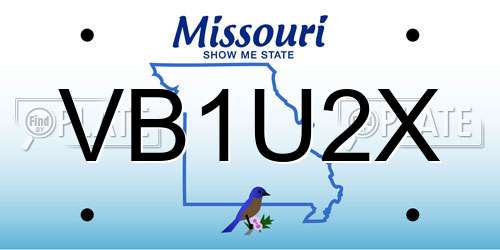 VB1U2X Missouri License Plate