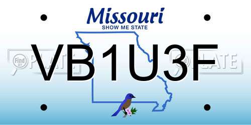 VB1U3F Missouri License Plate