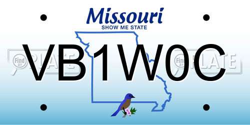 VB1W0C Missouri License Plate