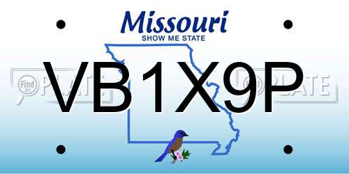 VB1X9P Missouri License Plate