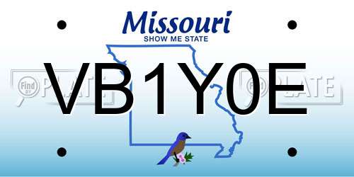 VB1Y0E Missouri License Plate