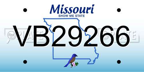 VB29266 Missouri License Plate