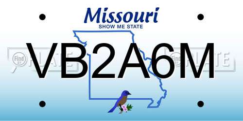 VB2A6M Missouri License Plate