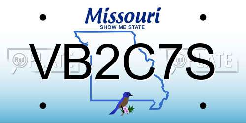 VB2C7S Missouri License Plate