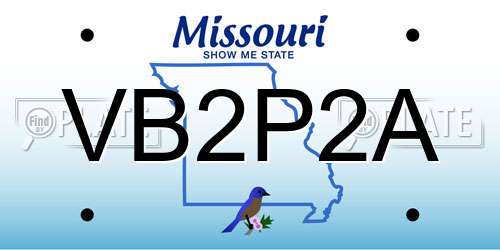 VB2P2A Missouri License Plate