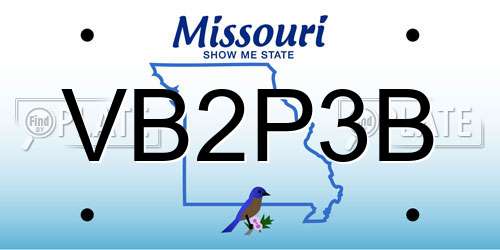 VB2P3B Missouri License Plate