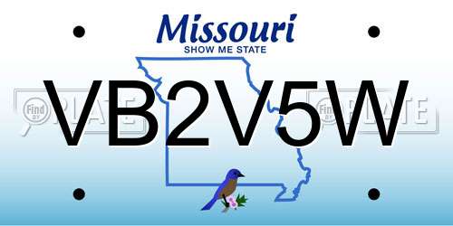VB2V5W Missouri License Plate