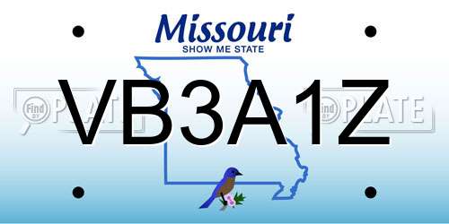 VB3A1Z Missouri License Plate