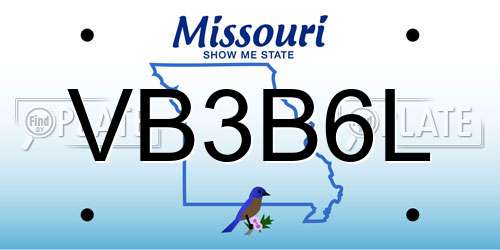 VB3B6L Missouri License Plate