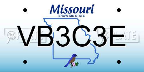 VB3C3E Missouri License Plate