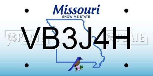 VB3J4H Missouri License Plate