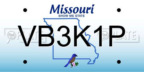 VB3K1P Missouri License Plate