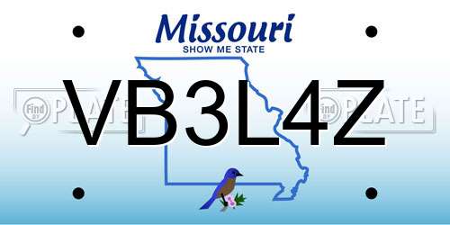 VB3L4Z Missouri License Plate