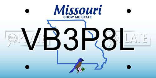 VB3P8L Missouri License Plate