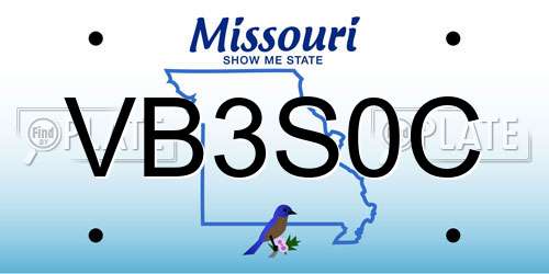 VB3S0C Missouri License Plate