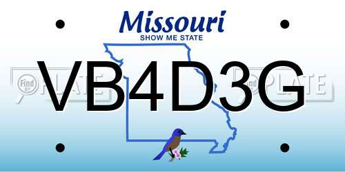 VB4D3G Missouri License Plate