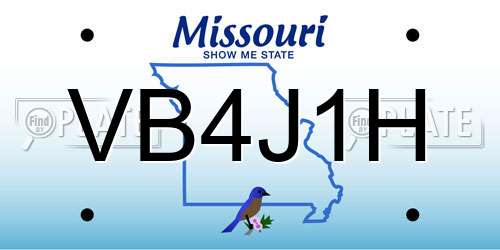 VB4J1H Missouri License Plate
