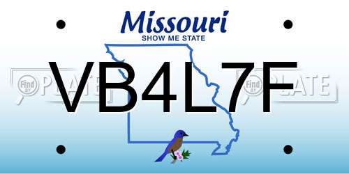 VB4L7F Missouri License Plate