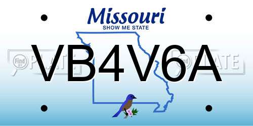 VB4V6A Missouri License Plate