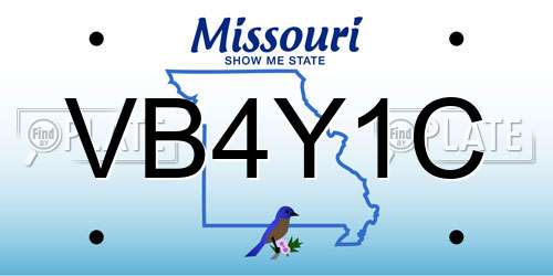 VB4Y1C Missouri License Plate