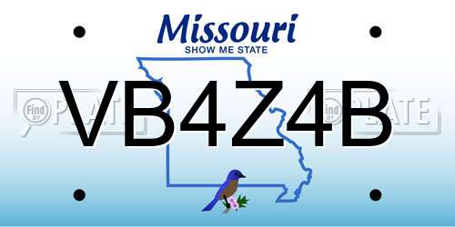 VB4Z4B Missouri License Plate